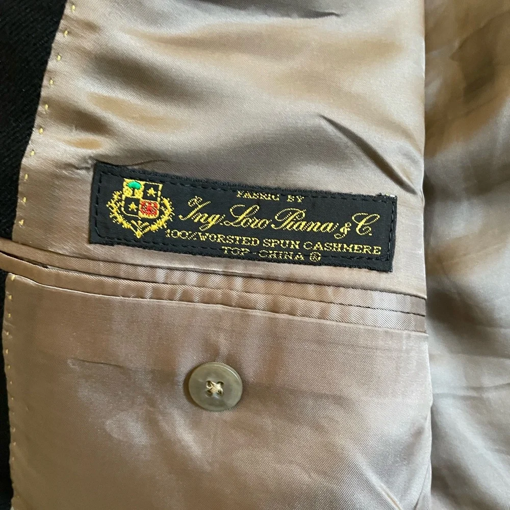HART SCHAFFNER MARX x Loro Piana Pure‎ Cashmere Jacket in Black Size 48 R